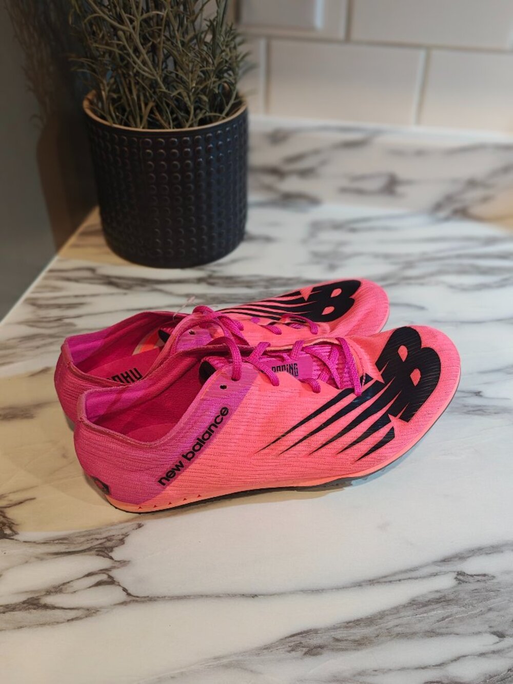 New Balance MD500v7 Women's Track Spikes Size 7 – Pink/Red Racing - Picture 6 of 11